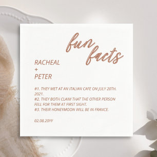 Serviette En Papier Typographie minimaliste en terre cuite Fun Facts M