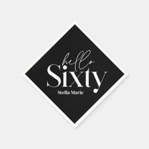 Serviette En Papier Typographie minimaliste moderne simple 60e anniver