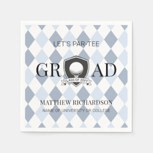 Serviette En Papier Typographie moderne bleue et noire pour la remise 