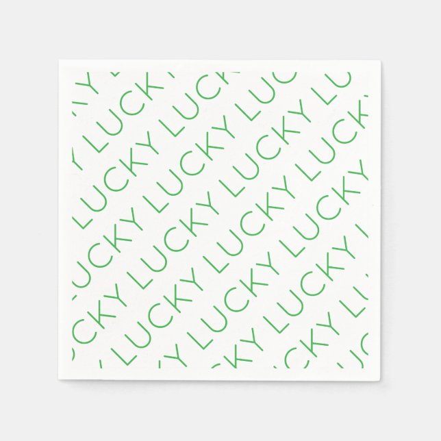 Serviette En Papier TYPOGRAPHIE Moderne Chance Shamrocks Fête Irlandai (Devant)