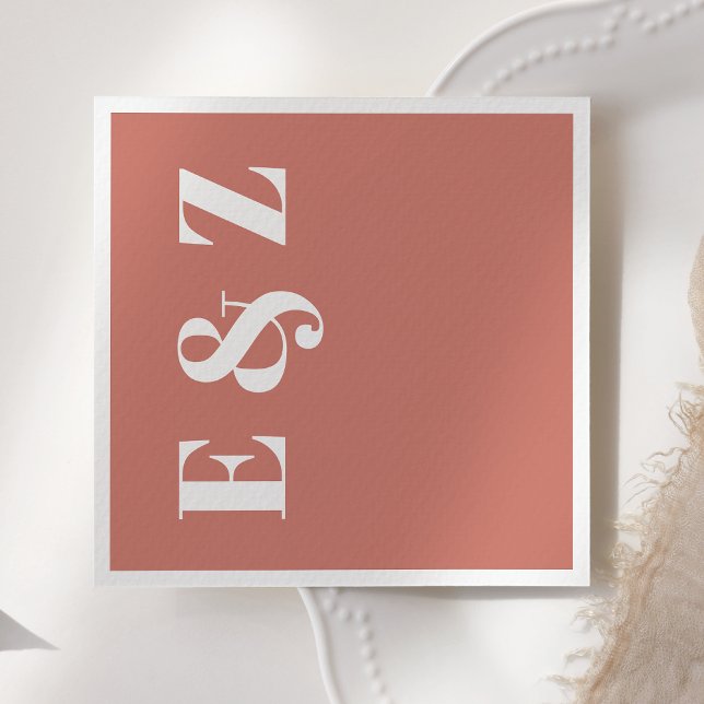 Serviette En Papier Typographie moderne Gras Mariage Terracotta (Créateur téléchargé)