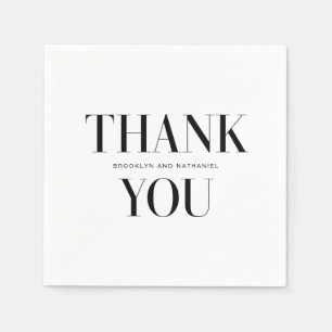 Serviette En Papier Typographie moderne Gras Merci