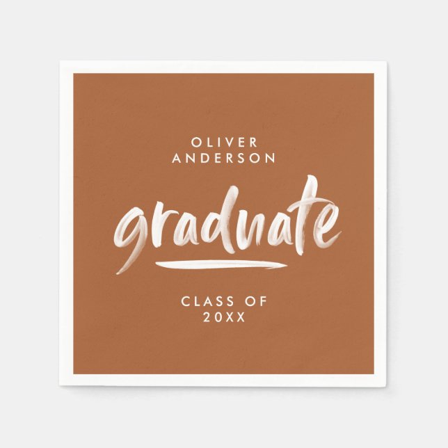 Serviette En Papier Typographie moderne terre cuite graduation parry c (Devant)
