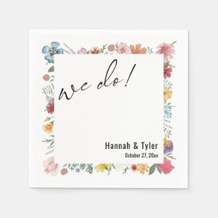 Serviette En Papier Typographie « Nous faisons » de fleurs sauvages aq