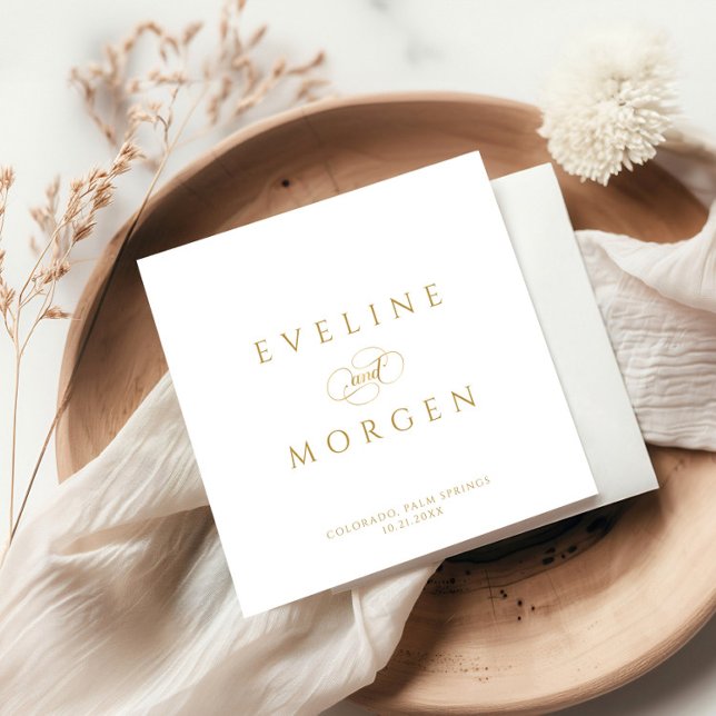 Serviette En Papier Typographie romantique personnalisable Mariage d'o (Créateur téléchargé)