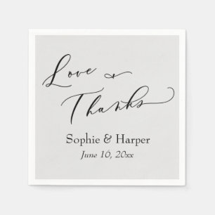 Serviette En Papier Typographie simple de luxe en écriture manuscrite 