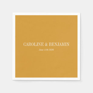 Serviette En Papier Typographie simple et élégante Mariage ocre