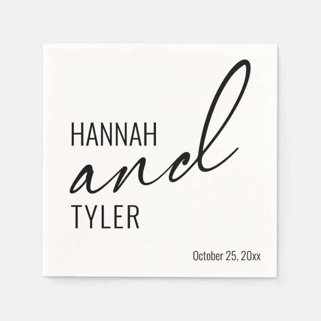 Serviette En Papier Typographie simple et élégante pour personnalisati (Devant)