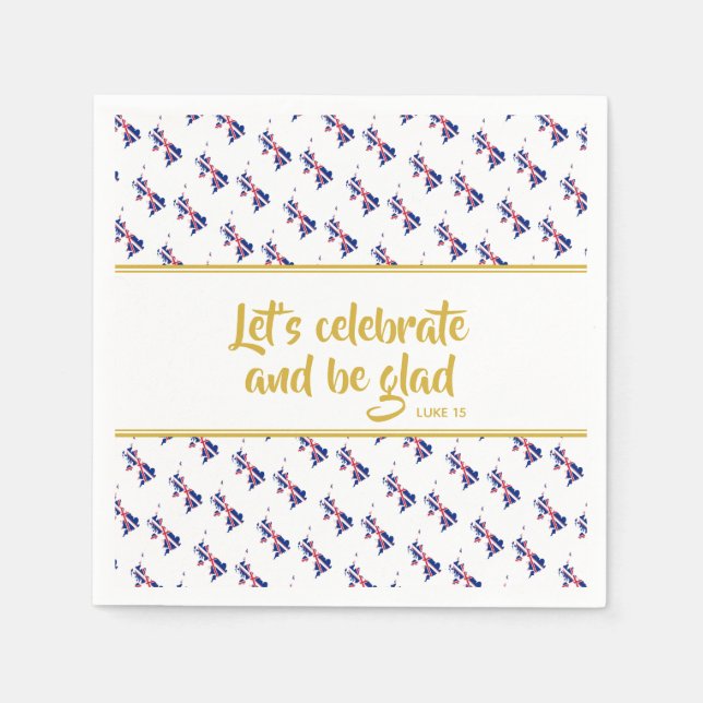 Serviette En Papier UK GREAT BRITAIN Christian Custom Party Paper (Devant)