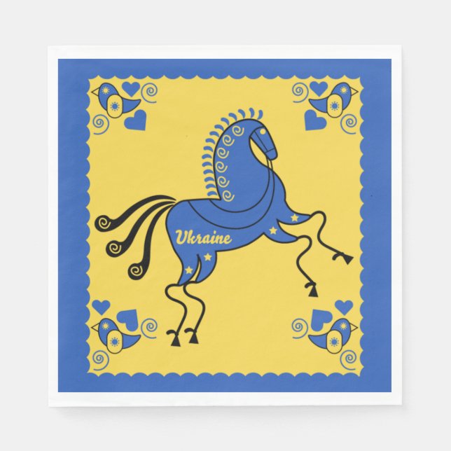 Serviette En Papier Ukraine Art populaire slave traditionnel (Devant)