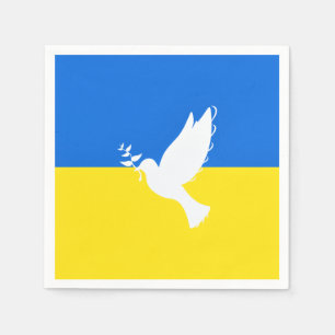 Serviette En Papier Ukraine Drapeau de la colombe de la paix - Liberté