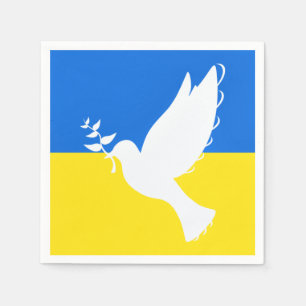 Serviette En Papier Ukraine Drapeau Napkins Paix Dove - Liberté
