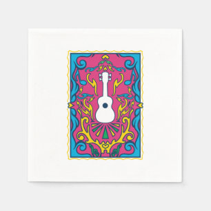 Serviette En Papier Ukulele Beach Hawaii Instrument Party musique cade