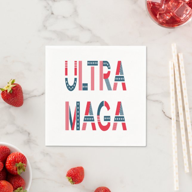 Serviette En Papier Ultra MAGA Trump Patriotique Républicain Conservat (En situation)