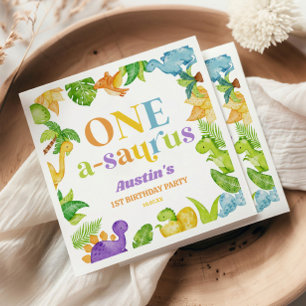 Serviette En Papier Un A-Saurus Dinosaur 1ère fête d'anniversaire