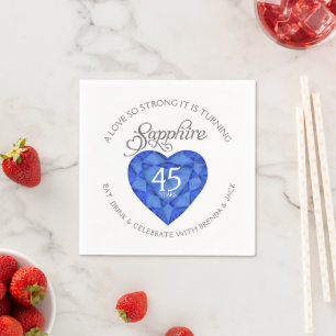 Serviette En Papier Un amour si forte saphir mariage fête aquarelle