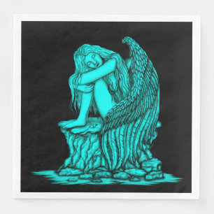 Serviette En Papier Un ange endormi sur la pierre