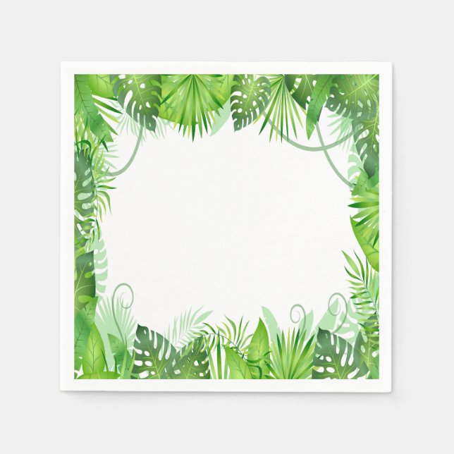 Serviette En Papier Un Anniversaire sauvage tropicale (Devant)