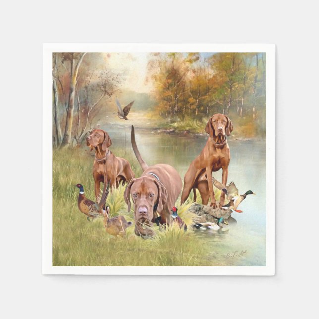 Serviette En Papier Un aristocrate polyvalent dans la Vizsla hongroise (Devant)