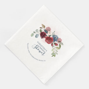Serviette En Papier Un avenir floral élégant Mme Fête des mariées