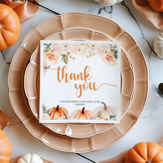Serviette En Papier Un Baby shower Automne Un Peu Citrouille (Créateur téléchargé)