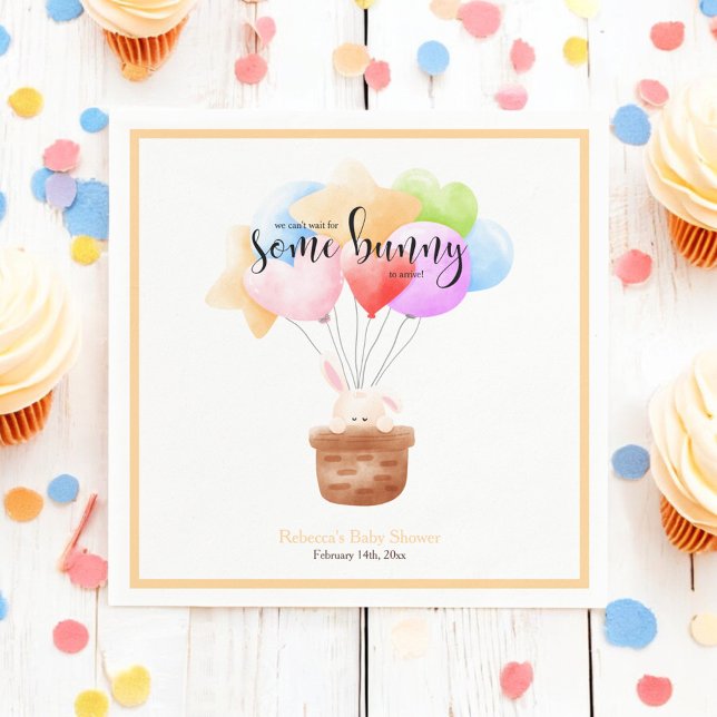 Serviette En Papier Un Baby shower Bunny Rainbow Balloon Bunch (Créateur téléchargé)