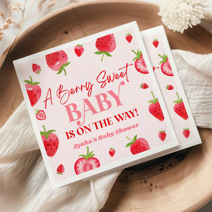 Serviette En Papier Un Baby shower de fraise Berry Sweet Baby