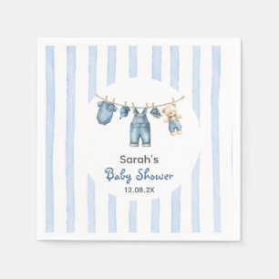 Serviette En Papier Un Baby shower Jean bleu
