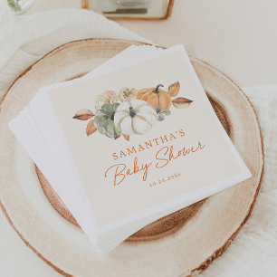 Serviette En Papier Un Baby shower Rustique Floral Boho Un Peu Citroui