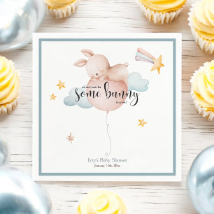 Serviette En Papier Un Ballons de lapin et un Baby shower d'étoiles de