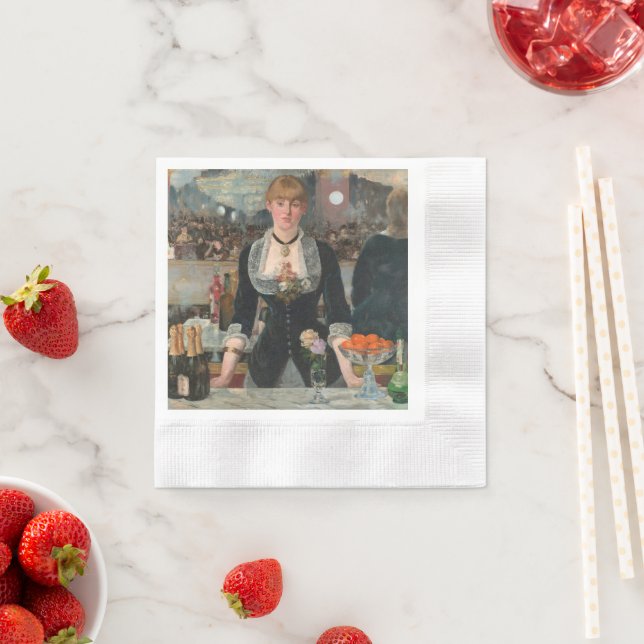 Serviette En Papier Un bar aux Folies-Bergère Edouard Manet (En situation)