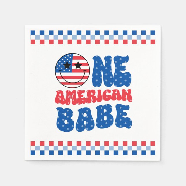 Serviette En Papier Un bébé américain 4 juillet 1er anniversaire (Devant)