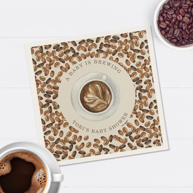 Serviette En Papier Un Bébé brasse du Baby shower de café Napkin (Créateur téléchargé)