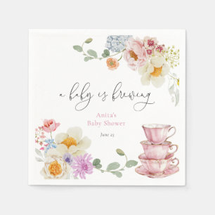 Serviette En Papier Un bébé brasse un Baby shower de thé Fleur sauvage