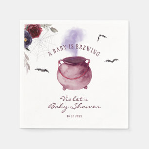 Serviette En Papier Un bébé brasse un Baby shower d'Halloween