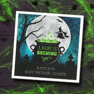 Serviette En Papier Un bébé brasse un Baby shower d'Halloween