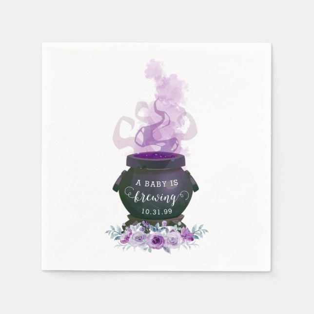Serviette En Papier Un bébé brasse un Baby shower d'Halloween (Devant)