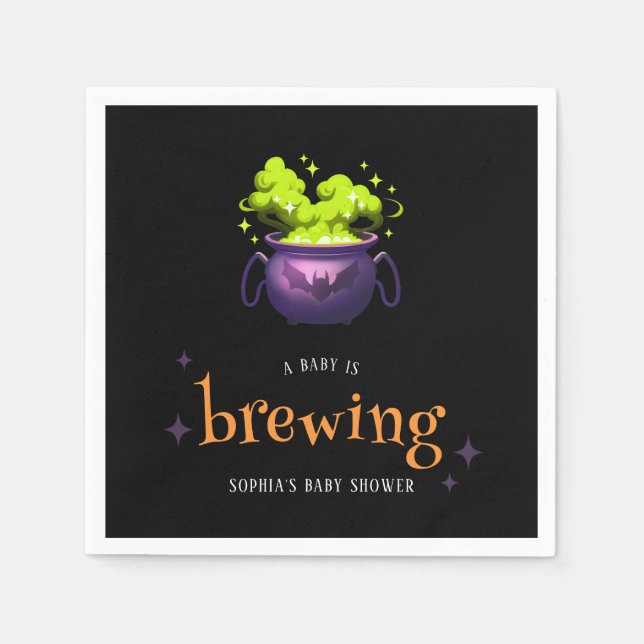 Serviette En Papier Un bébé brasse un Baby shower Éffrayant d'Hallowee (Devant)