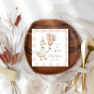 Serviette En Papier Un bébé d'oie sotte 1er anniversaire