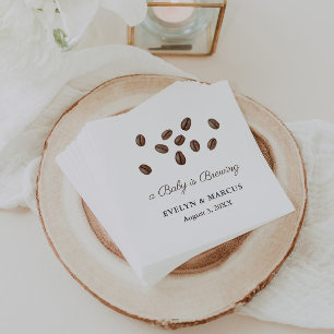 Serviette En Papier Un bébé prépare du café Baby Shower ou mariage