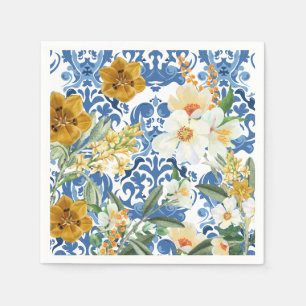 Serviette En Papier Un bleu marine Fête des mariées bleue Bienvenue