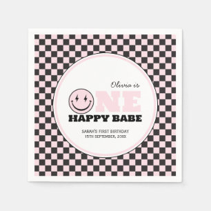 Serviette En Papier Un bon bébé filles rose 1er anniversaire