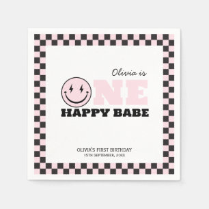 Serviette En Papier Un bon bébé filles rose 1er Anniversaire serviette