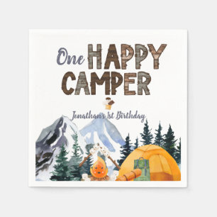 Serviette En Papier Un Camper Heureux   Camping Anniversaire