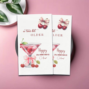 Serviette En Papier Un Chic Tini Bit Plus Âgé Martini Cerise 21e Anniv