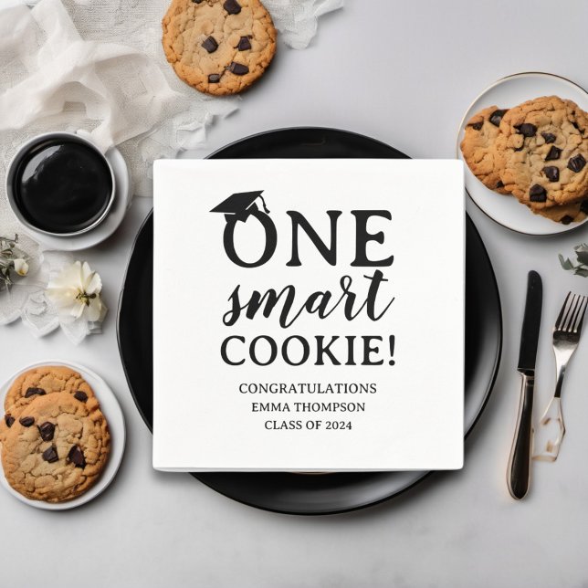 Serviette En Papier Un Cookie Intelligent Classe De 2024 Graduation (Créateur téléchargé)