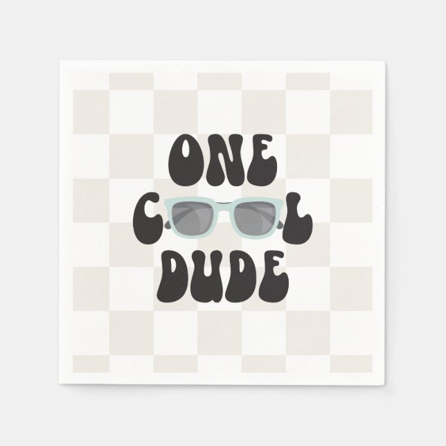 Serviette En Papier Un Cool Dude Lunettes de soleil 1er anniversaire (Devant)