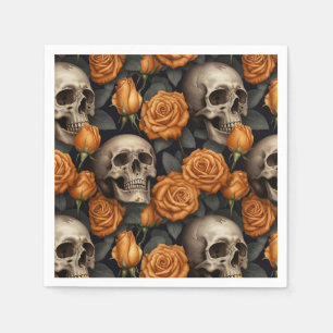 Serviette En Papier Un crâne et une série Rose 11