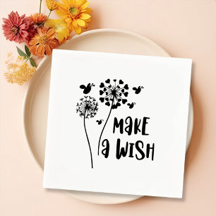 Serviette En Papier Un Dandelion À Souffle Minimaliste Faites Un Souha