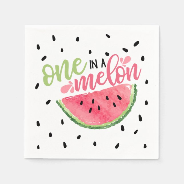 Serviette En Papier Un dans un Melon Anniversaire Napkin (Devant)